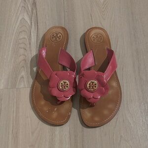 Tory Burch Pink Floral Sandals